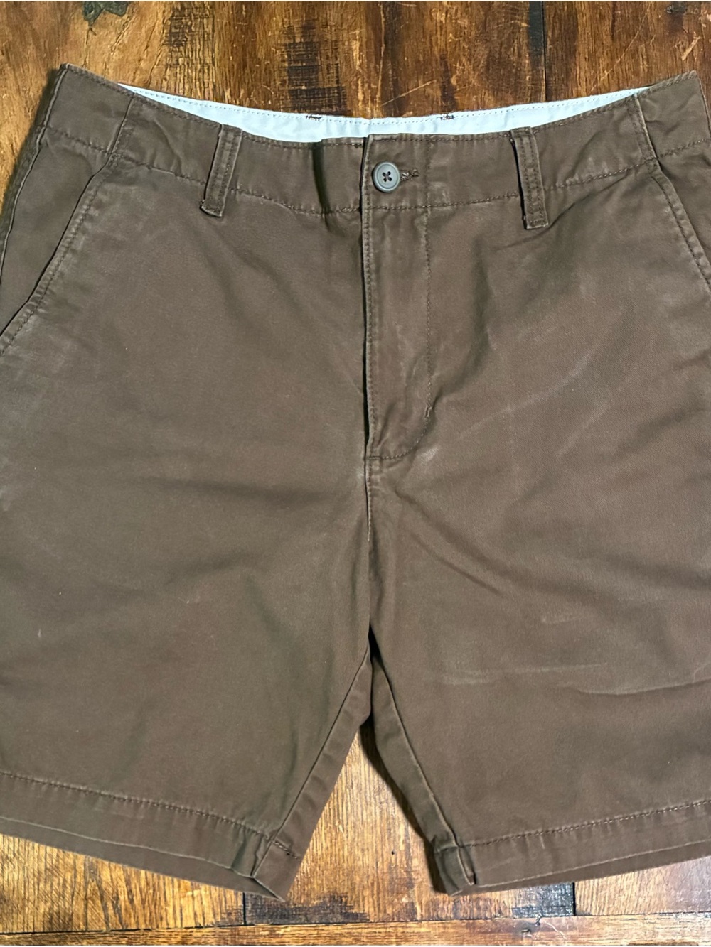 Old Navy Men's Brown Flat-Front Cotton Shorts